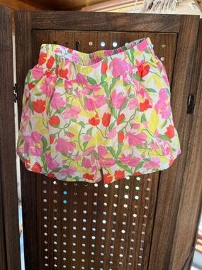 Janie and Jack Floral Elastic-Waist Shorts - Pink, Red, Yellow & Green